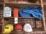 Ammo Boxes, 2 Tarps, 3 Hard Hats