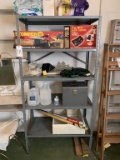 Contents of shelves - Pesticide, Extension cord, Baseball Bats, Snow Shovel