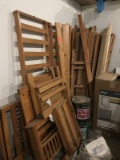 Large lot of miscellaneous wood bed frames