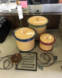 Paper towel rack, canisters, decor