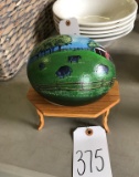 Painted ostrich egg