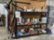 Shelf and contents, hand tools, hose