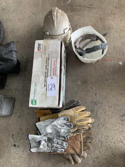 Flares, hard hats, work gloves