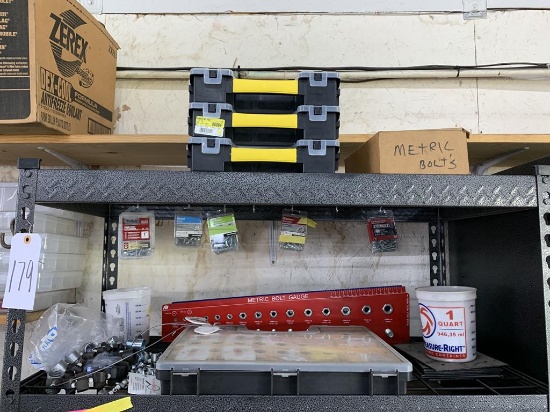 Contents of shelf - bolt gauges, hardware
