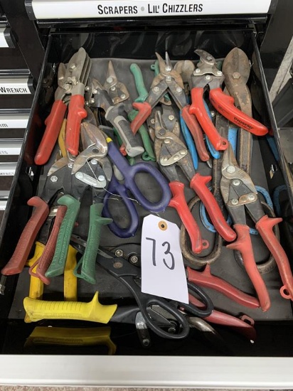 Contents of drawer- sheet metal shears