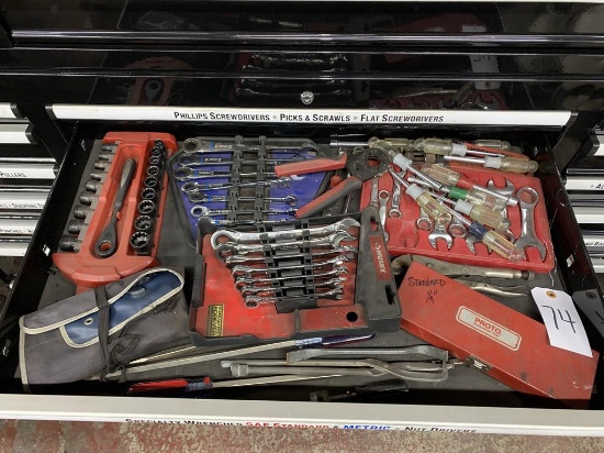 Contents of drawer- screwdrivers, wrenches