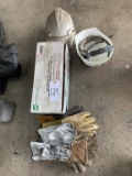 Flares, hard hats, work gloves