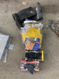Rain gear, rain boots, nitrile gloves