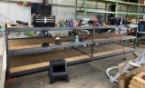 Large metal shelving without contents -16.5 ft long, 4 ft tall
