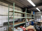 Large metal shelving without contents - 28 ft long, 12 ft tall