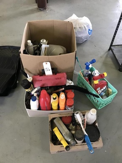 large lot of miscellaneous items (sprayer, pray paint, motor oil, pesticide)