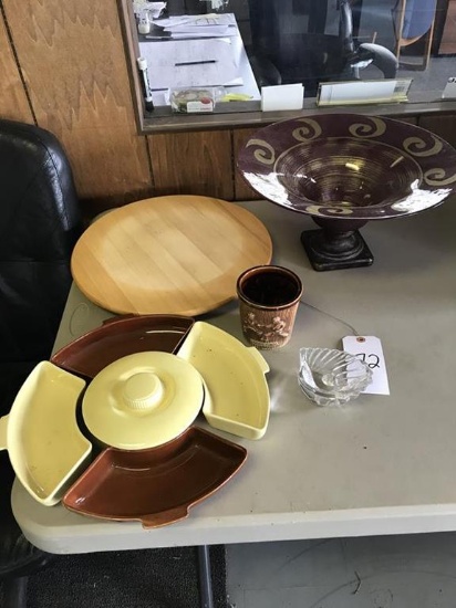 lazy Susan, serving dishes