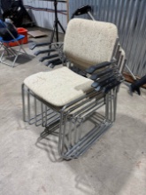 6 Upholstered Chrome Frame Chairs