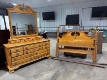 Oak Dresser With Mirror And Full Bed Frame