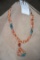 Native American Made Necklace-turquoise+orange,spiny Oyster Shell Extra Long