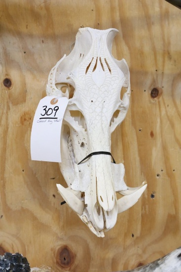 Carved Hog Skull