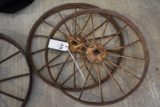 2 Metal Wagon Wheels 24