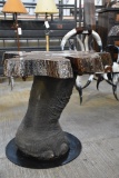 Elephant Foot Table W/cypress Wood Top (us Res Only)
