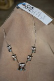 Native Made Necklace With Owl Inlaid Pendants-zuni