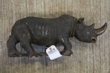 Stone Carving W/black Rhino