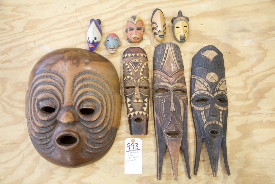 2 Ebony Heads,9mask,4wood,5 Ceramic (all One $)