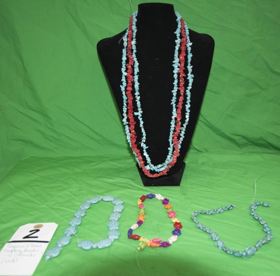 6 STRANDS OF INDIAN MADE BEADS (6x$)