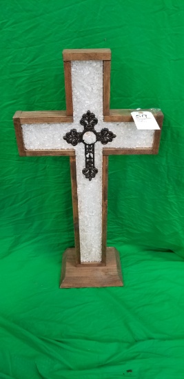 WOODEN CRYSTAL CROSS