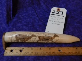 HIPPO IVORY CARVING W/ 2 ANTELOPES ETCHED