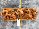 BIG 5 AFRICAN WOOD CARVING