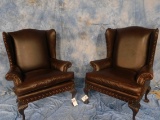 PAIR BROWN CHAIRS, CUSTOM (2X$)