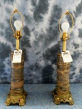 2 MARBLE LAMPS (2X$)