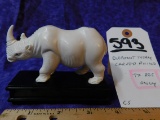 ELEPHANT IVORY CARVED RHINO FIGURINE (TX RES ONLY)