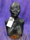 AFRICAN SOAP STONE STATUE -AFRICAN WOMAN (HEAVY)