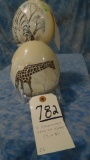 2 DECORATED OSTRICH EGGS (2X$)