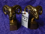 PAIR BRASS RAM BOOKENDS (ONE$)