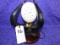 OSTRICH EGG LAMP W/WILDEBEEST HORN BASE