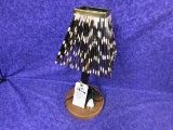 IMPALA HORN LAMP W/PORCUPINE QUILL SHADE