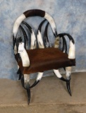 COWHORN CHAIR W/COWHIDE