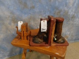 CAPE BUFFALO BOOKENDS & CARVED ELEPHANT BOOKENDS (2x$)