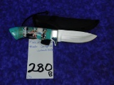 NATIVE INDIAN MADE TURQUOISE INLAID KNIFE