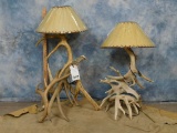2 ANTLER TABLE LAMPS (2x$)