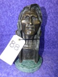 NATIVE AMERICAN BUST BRONZE by FREDERICK REMINGTON 1908