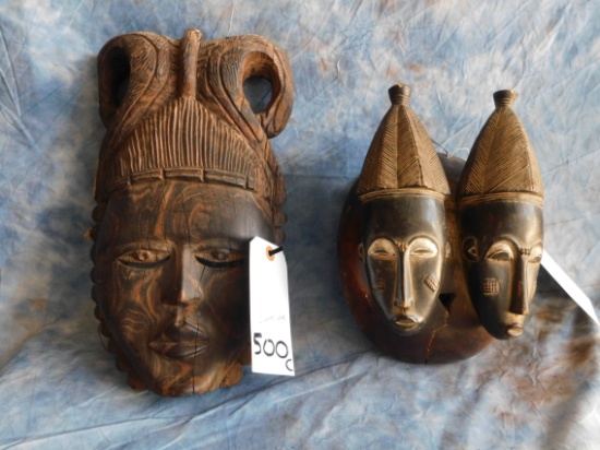 2 WOODEN MASKS (2x$)