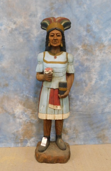 6' WOODEN INDIAN -FEMALE