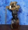 XL IRON WOOD CARVING OF MANS HEAD