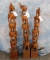 3 WOODEN CARVED ELEPHANT TOTEMS (3x$)