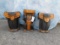 3 CARVED WOODEN MONKEY STOOLS (3x$)