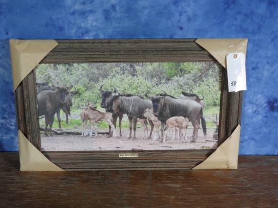 "BOYS, GIRLS & MOMMA" CANVAS PHOTO WILDEBEEST MOMMA AND BABIES