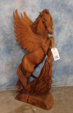 CARVED WOODEN PEGASUS