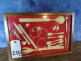 FRAME -CARVED BONE & IVORY JEWELRY & UTENSILS (TX RESIDENTS ONLY)